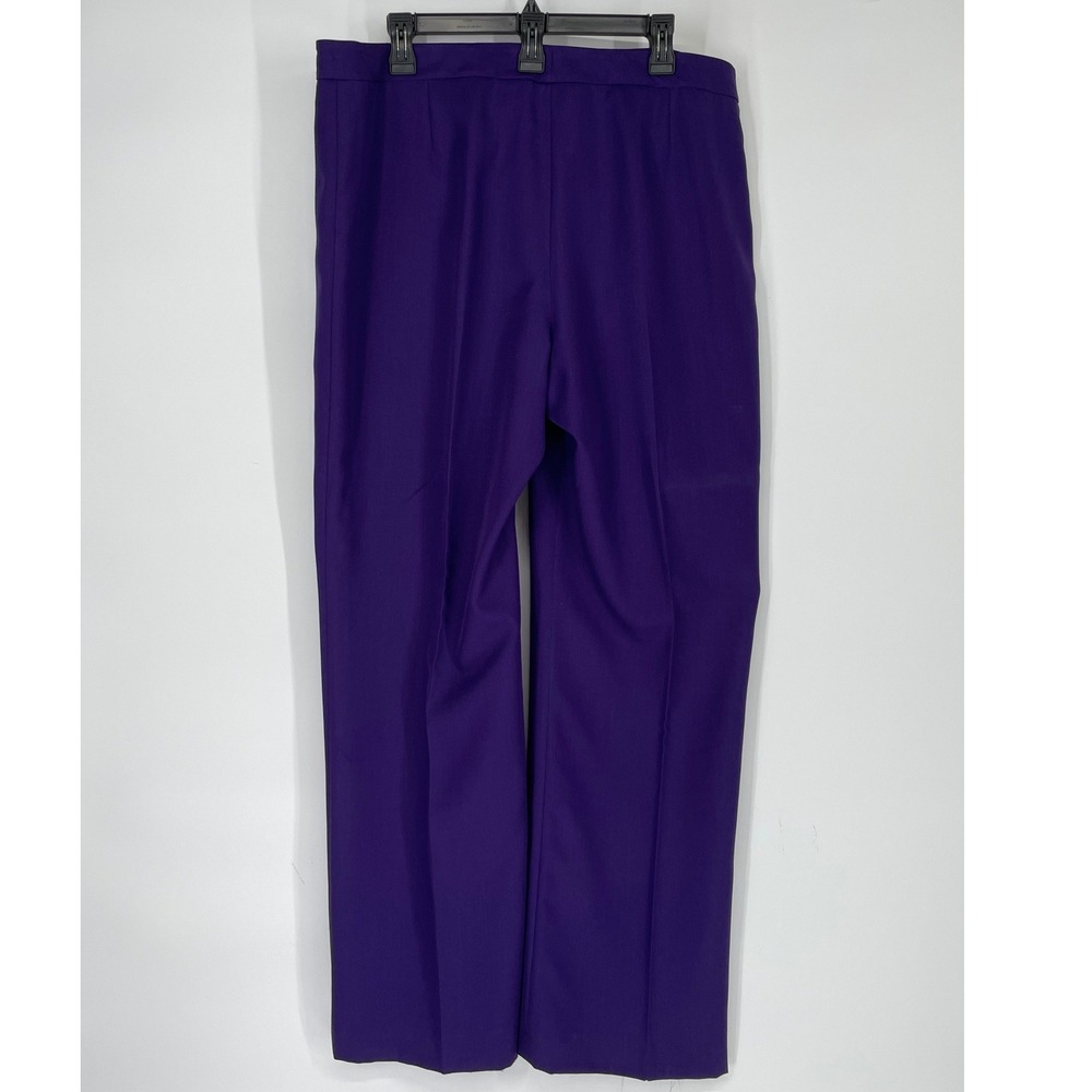 Kasper Womens Suit 16 Pant Set Purple 3 Button Blazer Straight Leg 2pc - Picture 12 of 14